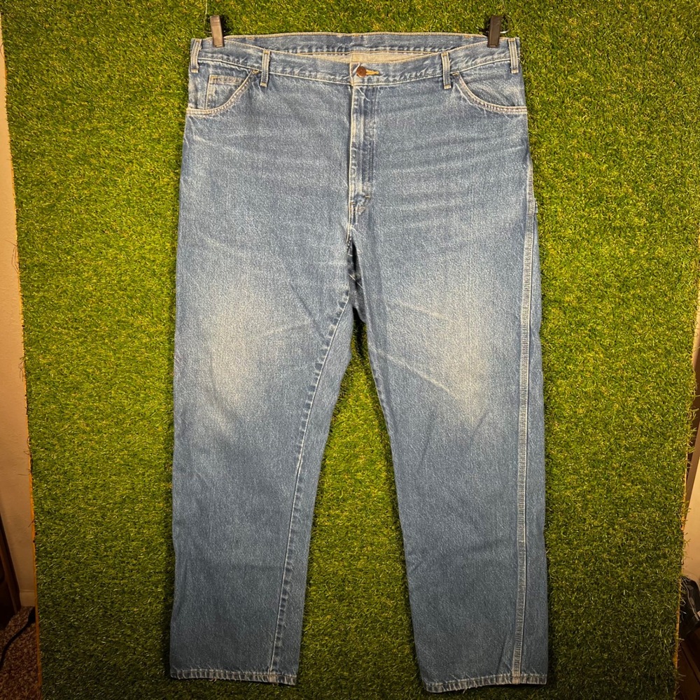Dickies Mens Carpenter Jeans 42x34 Blue Denim Relaxed Fit Utility Pants